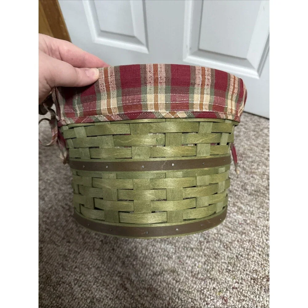 Longaberger 2005 Hostess Only Sage Green Medium Bushel Basket W/ Leather Handles